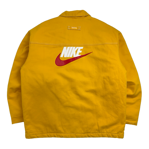 Supreme Nike Double Zip Quilted Work Jacket Mustard Yellow (USED) | Vintage Clothing Store Canada