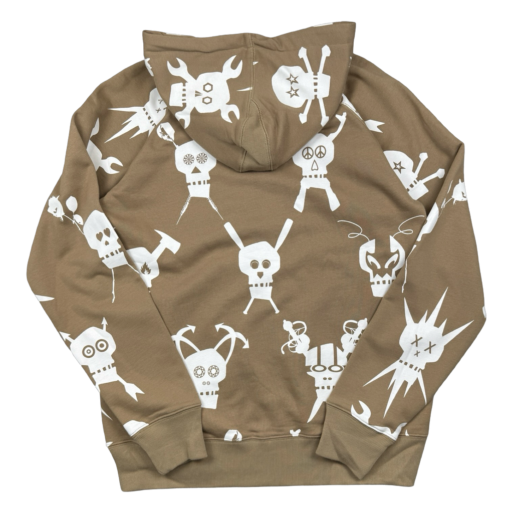 Vintage Stussy x Futura Skull Zip Up Sweater Brown