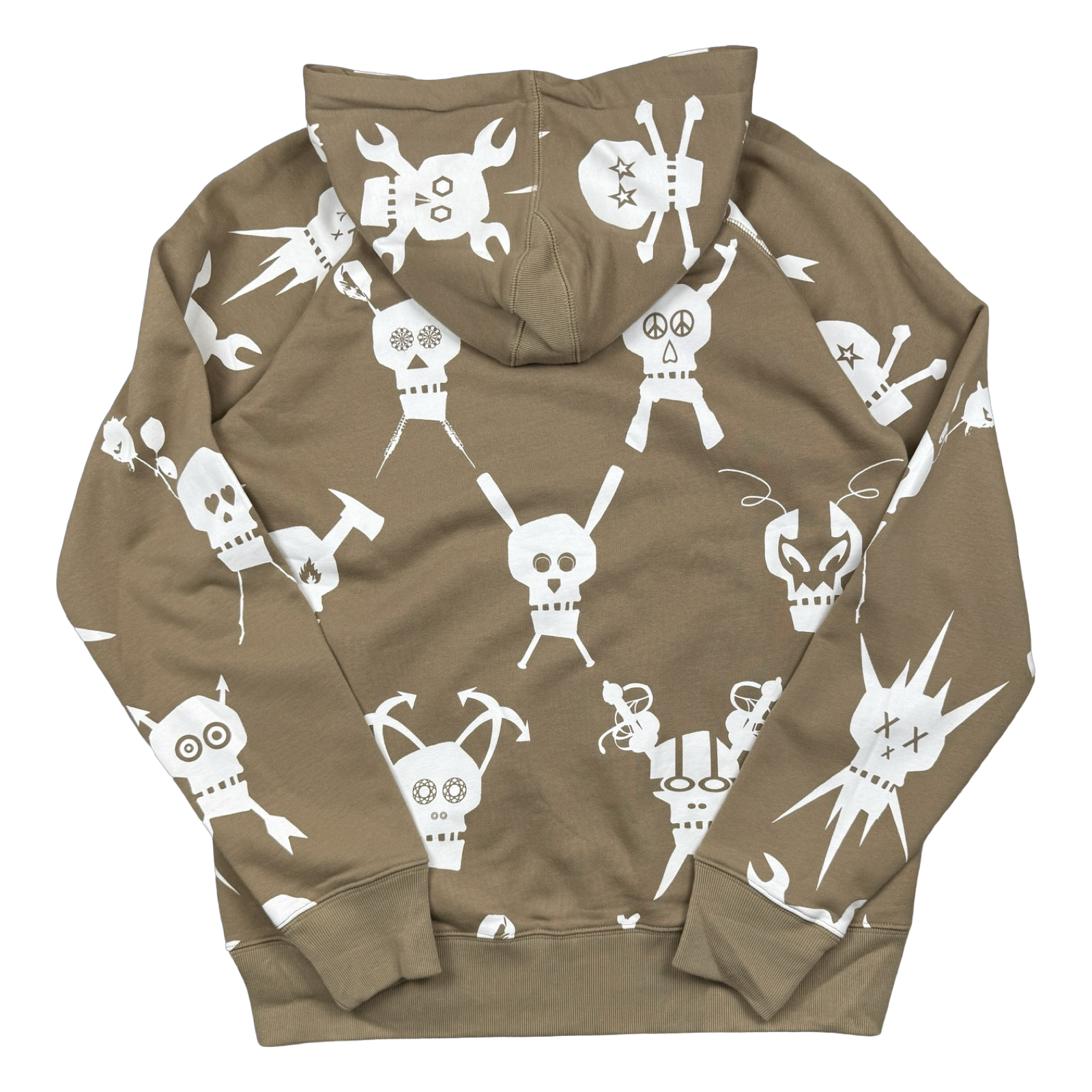 Vintage Stussy x Futura Skull Zip Up Sweater Brown
