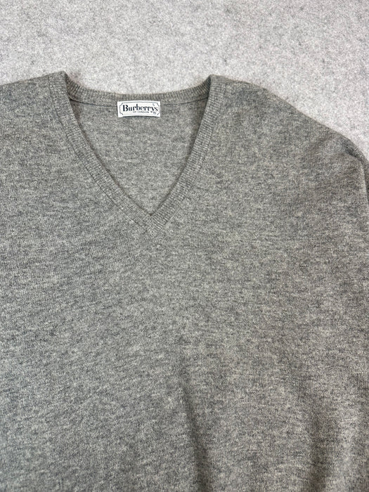 Women's Burberry Wool V Neck Knit Grey | Vitnage Clothing Store Canada