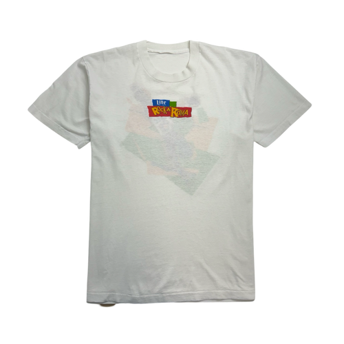 (L) Vintage 90s Lite Beer Rock A Rama Tee White | Vintage Clothing Store Canada