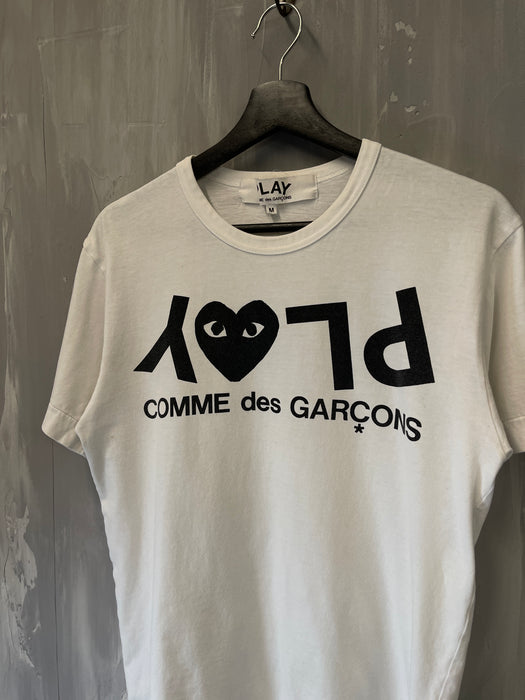 Commes Des Garcon PLAY Heart Shirt White (USED) | Vitnage Clothing Store Canada