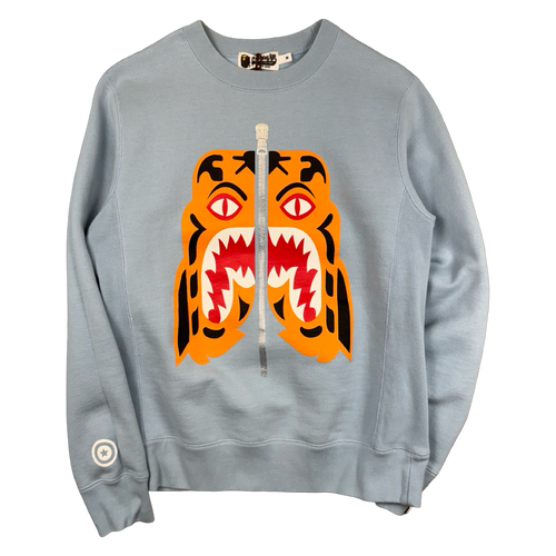 BAPE Tiger Heavy Weight Crewneck Sax (USED) | Vintage Clothing Store Canada