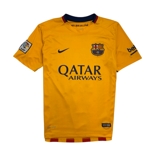 (S) Nike FC Barcelona Messi Jersey Yellow | Vintage Clothing Store Canada