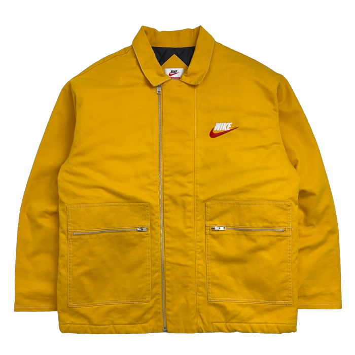 Supreme Nike Double Zip Quilted Work Jacket Mustard Yellow (USED) | Vitnage Clothing Store Canada