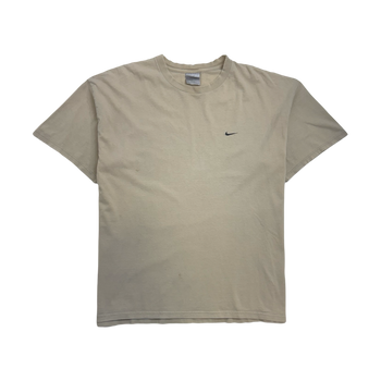 Vintage 2000s Nike Side Swoosh Tee Beige