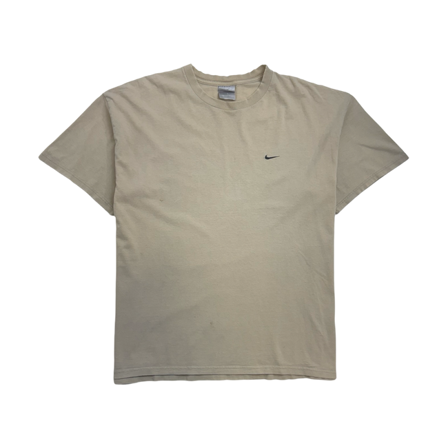 Vintage 2000s Nike Side Swoosh Tee Beige