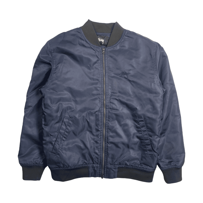 Stussy Satin Bomber Navy (USED) | Vitnage Clothing Store Canada