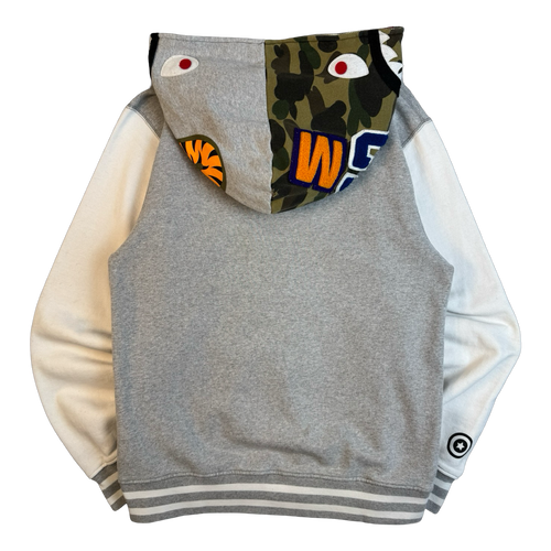 BAPE Camo Shark Hood Full Zip Hoodie Grey (USED) | Vintage Clothing Store Canada