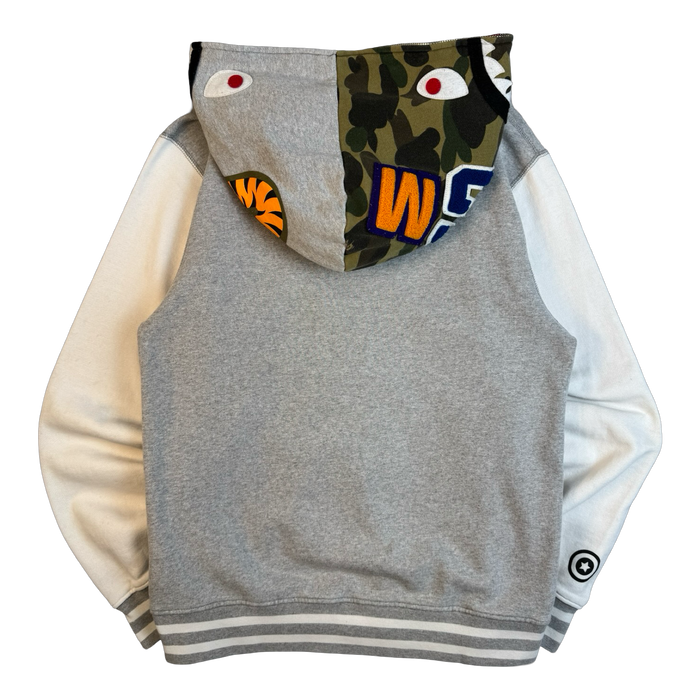 BAPE Camo Shark Hood Full Zip Hoodie Grey (USED) | Vitnage Clothing Store Canada