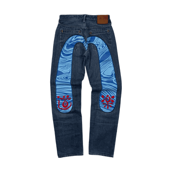 Vintage Evisu Lot 2000 No. 2 Blue Daicock Denim Pants