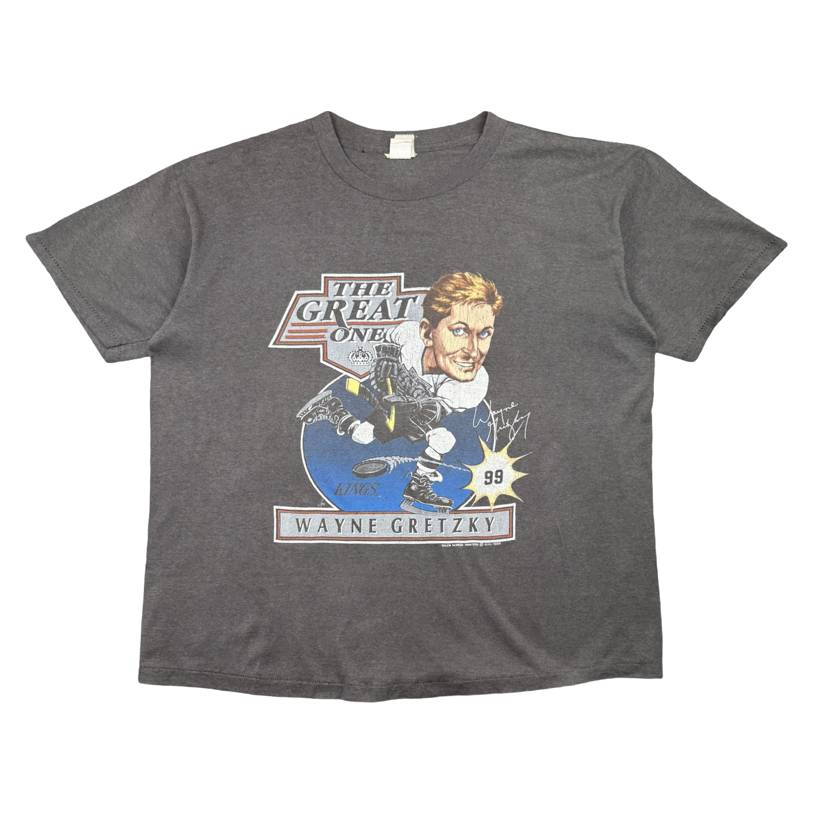 Vintage Wayne Gretzky LA Kings The Great One Tee Dark Grey