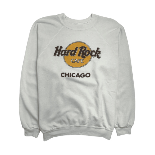 (S) Vintage 90s Hard Rock Cafe Chicago Sweatshirt White | Vintage Clothing Store Canada