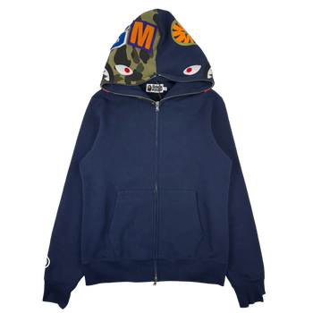 BAPE Shark Full Zip Hoodie Navy