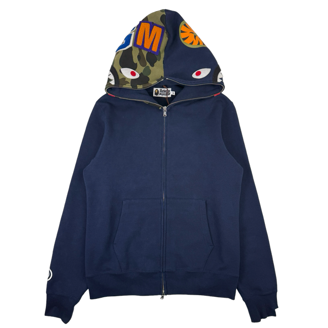 BAPE Shark Full Zip Hoodie Navy