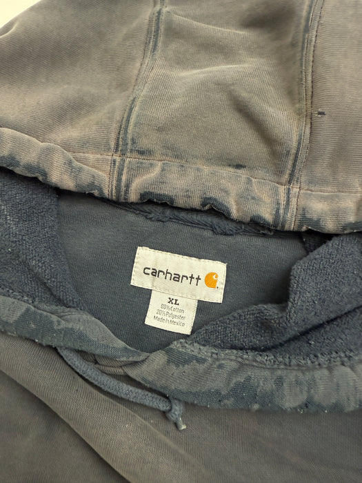 Vintage 2000's Carhartt Pullover Hoodie Faded Navy | Vitnage Clothing Store Canada