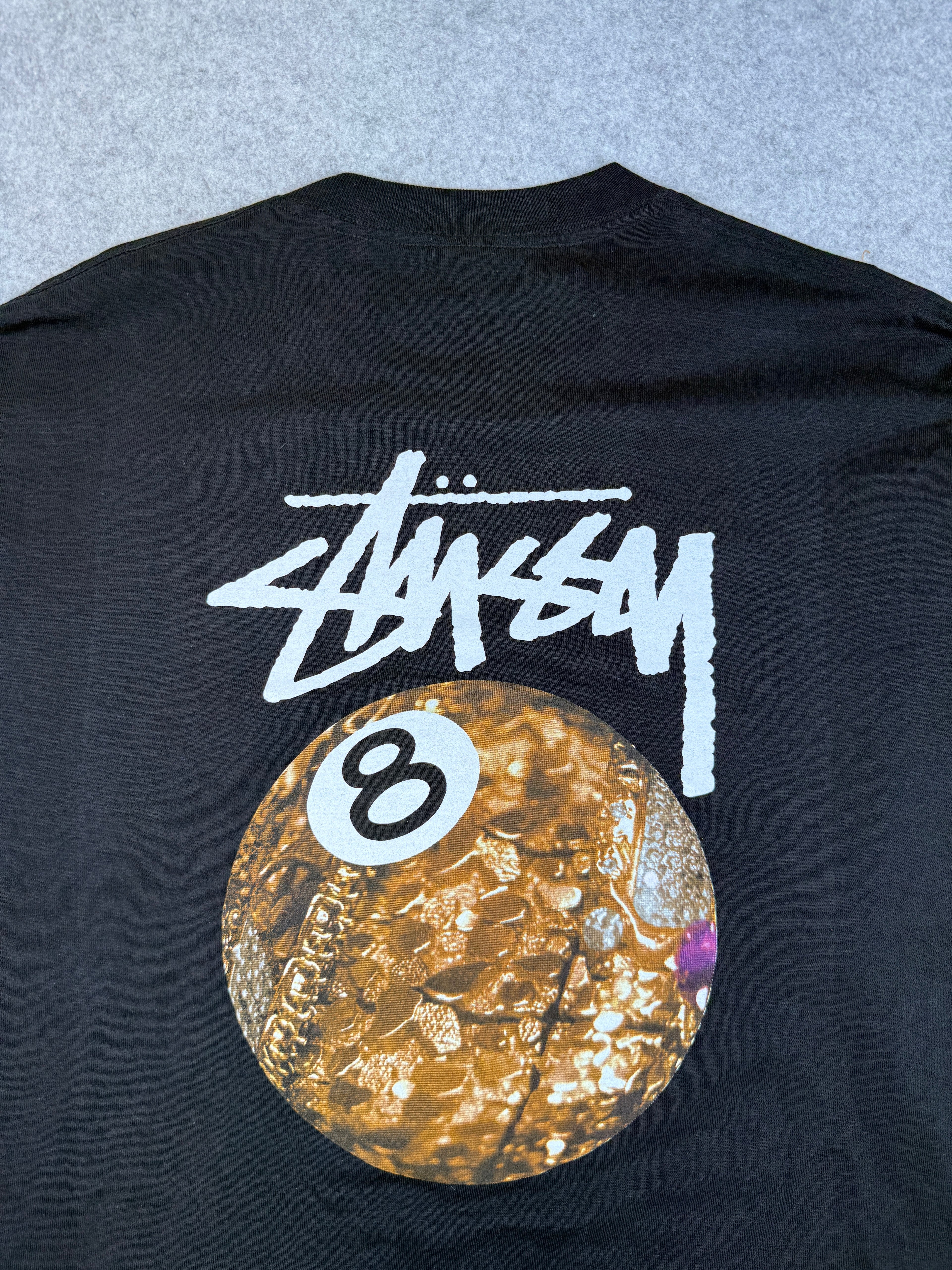 Vintage Stussy Golden 8 Ball L/S Tee Black