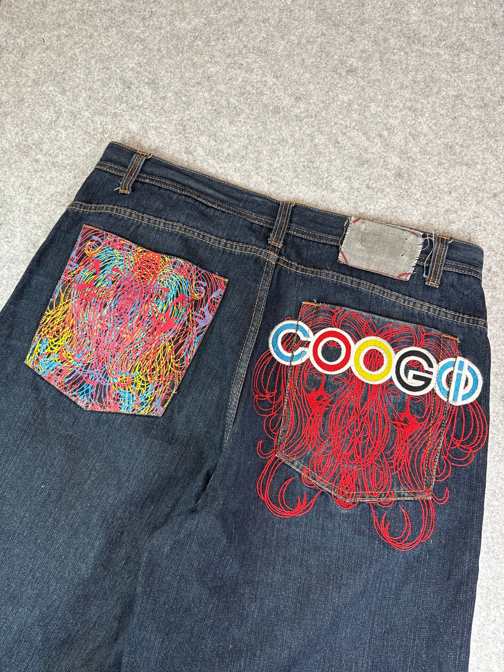 Coogi Embroidered Pocket Baggy Denim Shorts