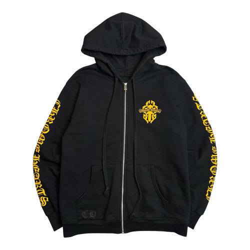 Chrome Hearts Dagger Logo Thermal Zip Up Sweater Black/Yellow | Vintage Clothing Store Canada