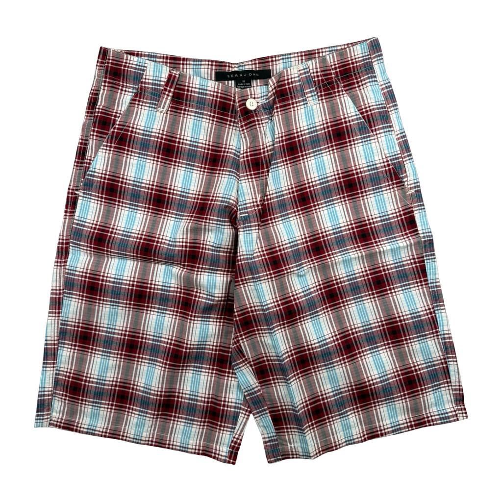Vintage Y2K Sean John Plaid Shorts Red