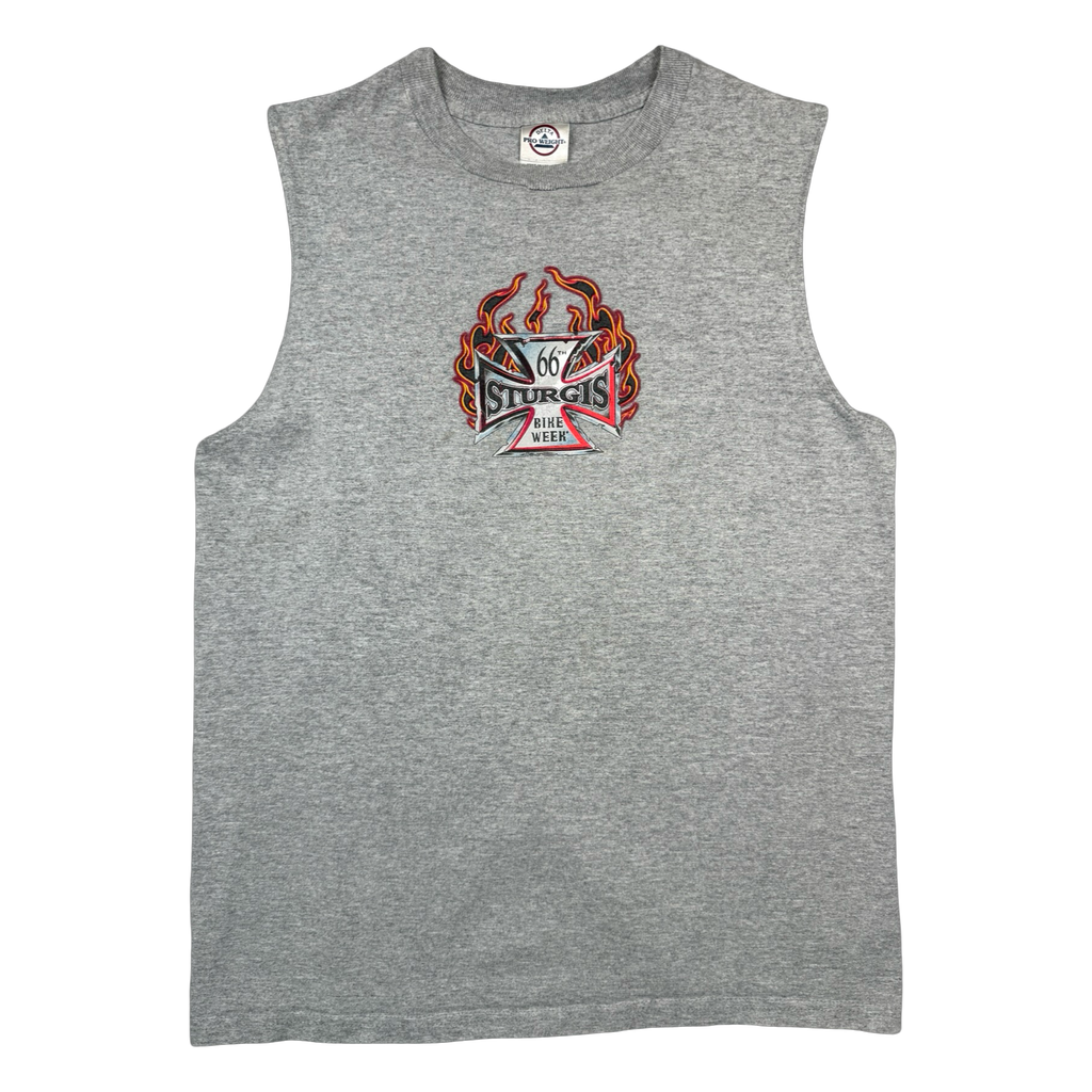 Vintage Sturgis 66th Bike Week Tank Top Tee Grey