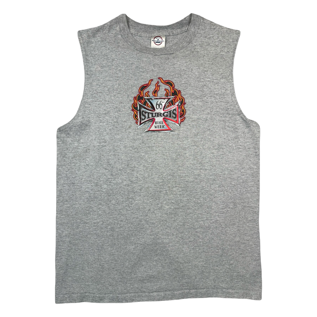Vintage Sturgis 66th Bike Week Tank Top Tee Grey