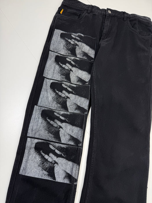 Pleasures Swallow Denim Jeans Black (USED) | Vitnage Clothing Store Canada