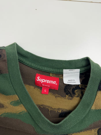 Supreme Intarsia Camo S/S Top Woodland Camo (USED)