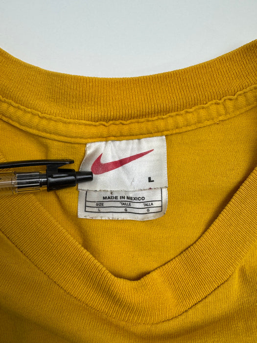 Vintage 90s Nike Big Swoosh Tee Yellow | Vitnage Clothing Store Canada