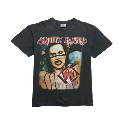 (M) Vintage 90s Boot Marilyn Manson Tee Black | Vintage Clothing Store Canada