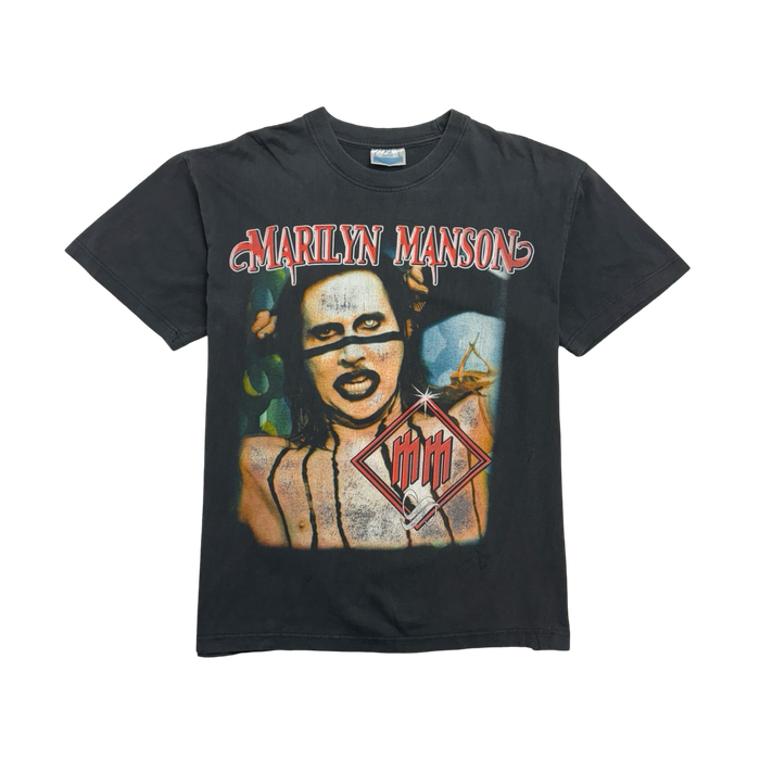 (M) Vintage 90s Boot Marilyn Manson Tee Black | Vitnage Clothing Store Canada