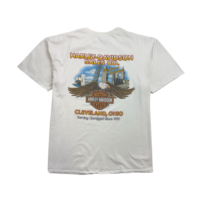 Vintage '05 Harley Davidson Cleveland Tee White | Vitnage Clothing Store Canada