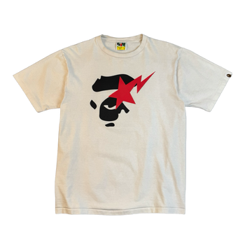 BAPE Ape Face Sta Tee White (USED)