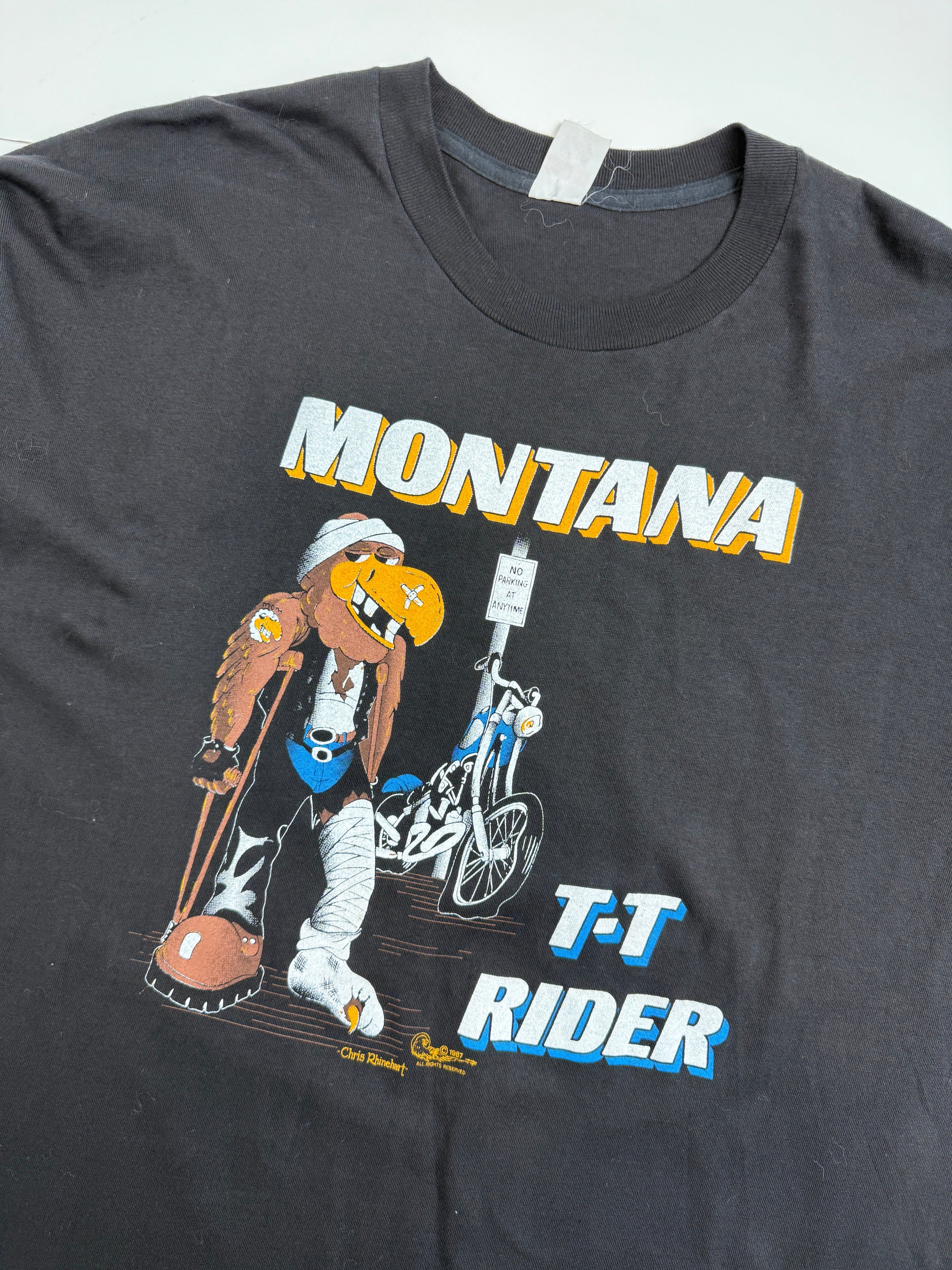 Vintage 1987 Harley Davidson Montana T-T Rider Tee Black