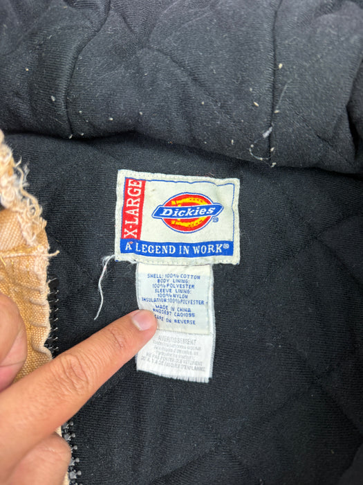 Vintage Dickies Distressed Hooded Work Jacket Beige | Vitnage Clothing Store Canada