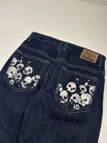 Vintage Y2K Shady Sliver Skulls Pants