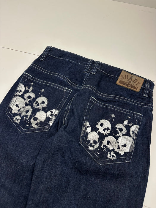 Vintage Y2K Shady Sliver Skulls Pants | Vitnage Clothing Store Canada
