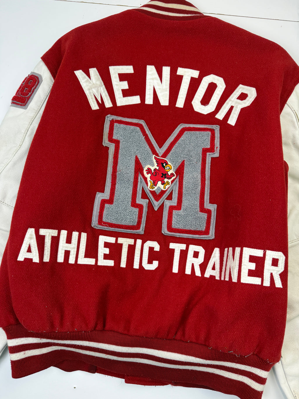 VIntage MHS Athletic Trainer Varsity Jacket Red