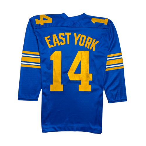 (S) Vintage East York L/S Football Jersey Blue | Vintage Clothing Store Canada