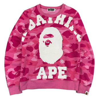 BAPE College Camo Sweatshirt Pink (USED)