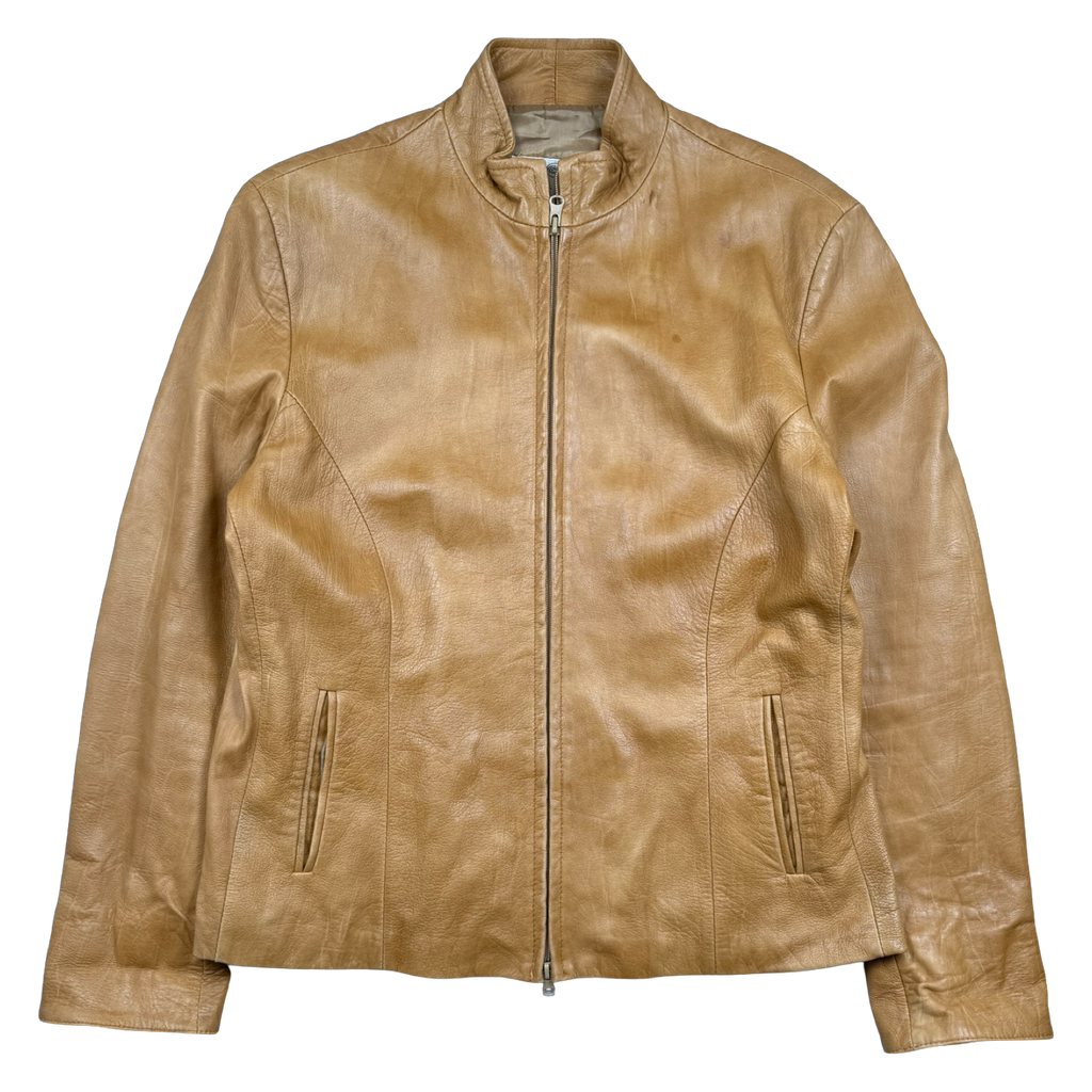 Women’s Vintage Vera Pelle Leather Jacket Tan