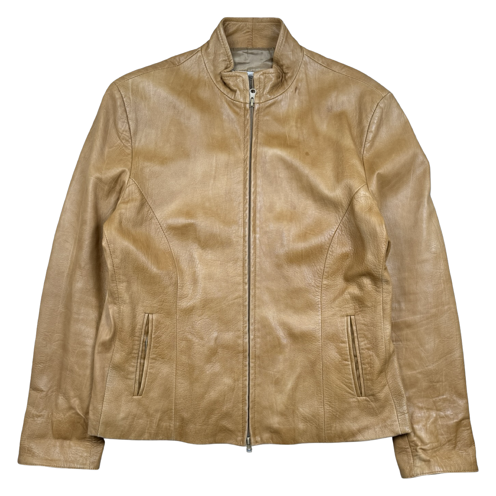 Women’s Vintage Vera Pelle Leather Jacket Tan