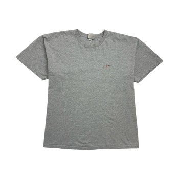 Vintage 2000s Nike Red Side Swoosh Tee Grey