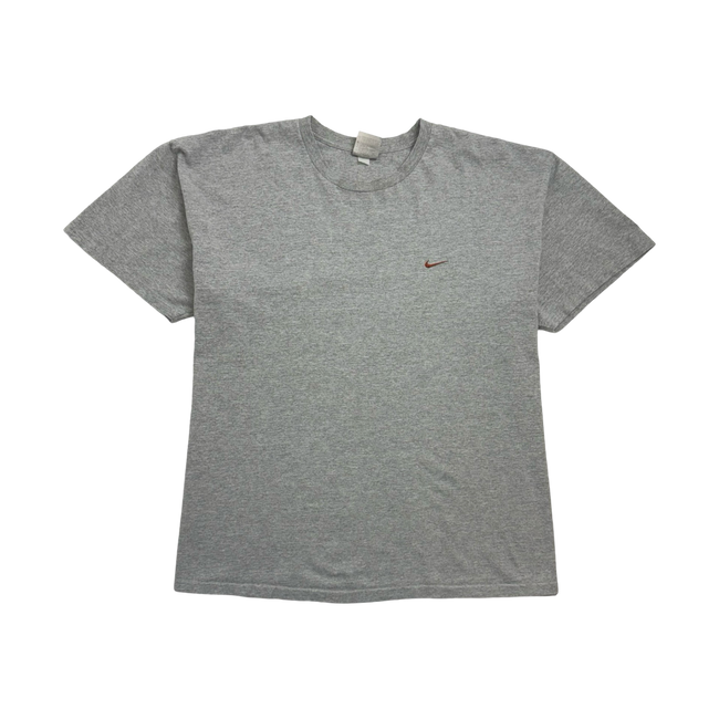 Vintage 2000s Nike Red Side Swoosh Tee Grey