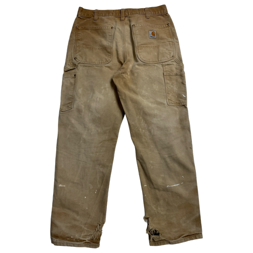 Carhartt Distressed Double Knee Carpenter Pants Khaki | Vintage Clothing Store Canada