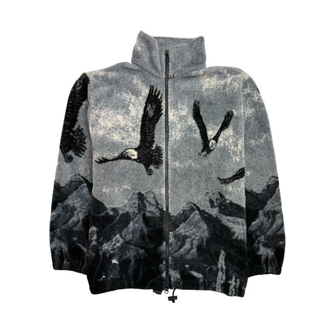 Vintage 90s Nature Eagle Fleece Zip-Up