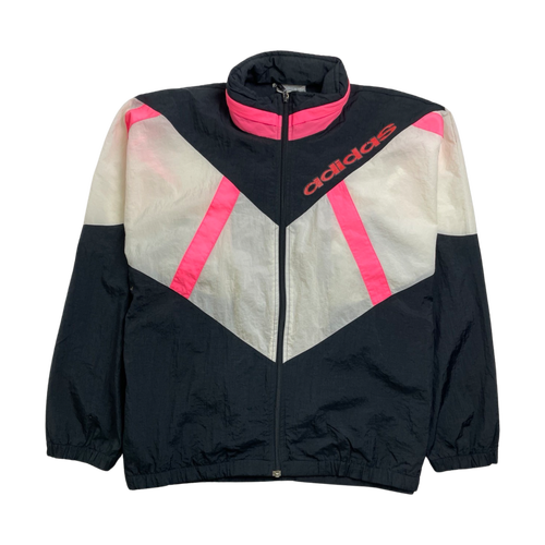 (M) Vintage 90s Adidas Full Zip Light Jacket Black/Pink | Vintage Clothing Store Canada