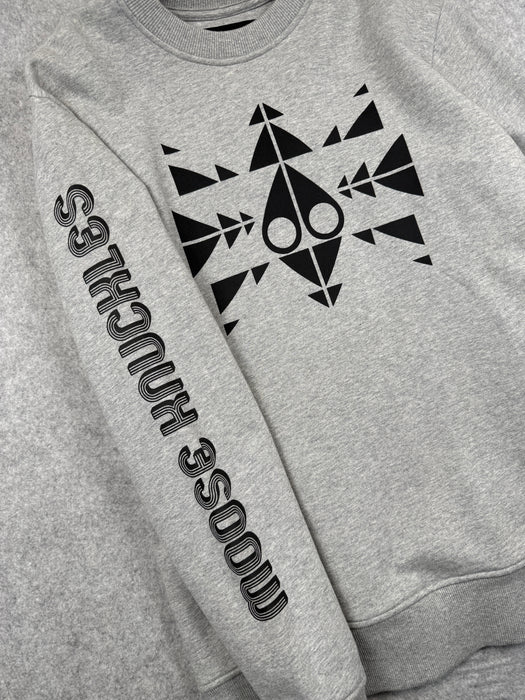 Moose Knuckles Trippy Logo Crewneck Grey (USED) | Vitnage Clothing Store Canada