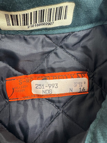 (S) Vintage Canvas Quilt-Lined Work Jacket Green