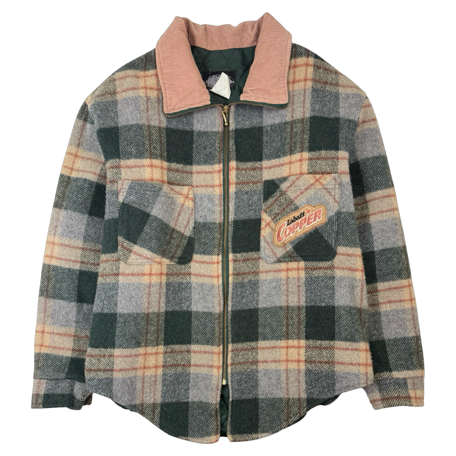 Vintage Labatt Copper Quilted Insulated Flannel